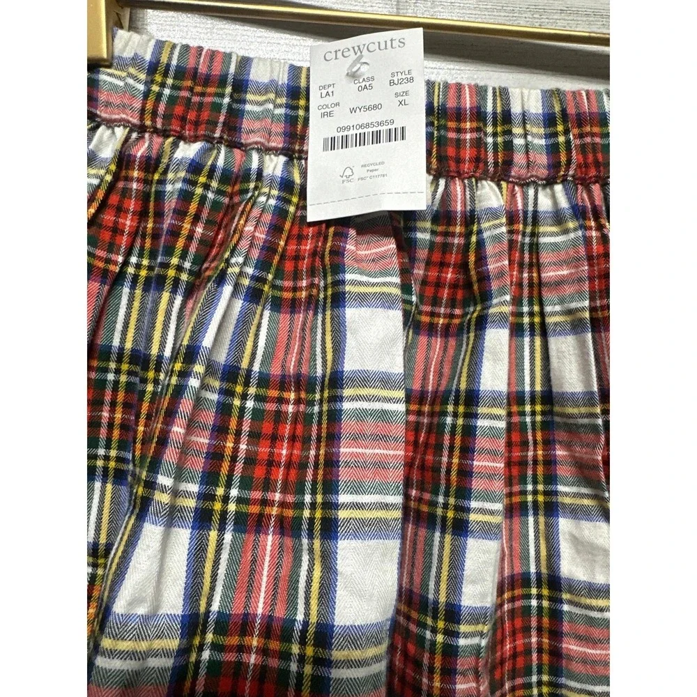 Crewcuts Plaid Skirt Girls XL Red White Blue Tartan Ruffle Hem NWT